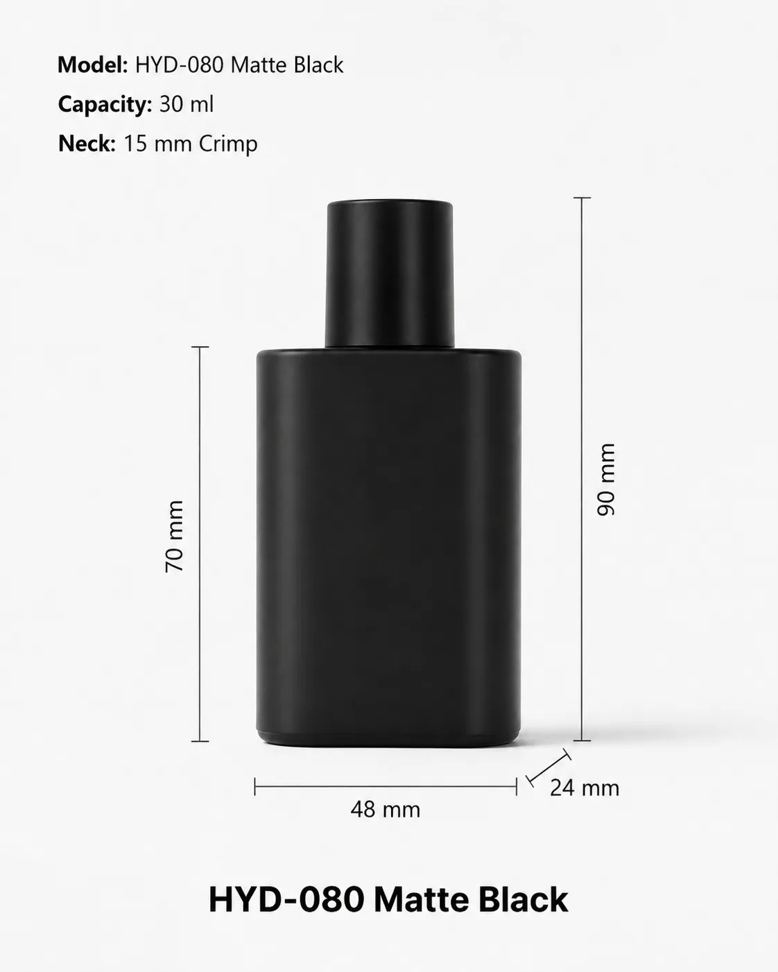HYD-080 Matte Black perfume bottle
